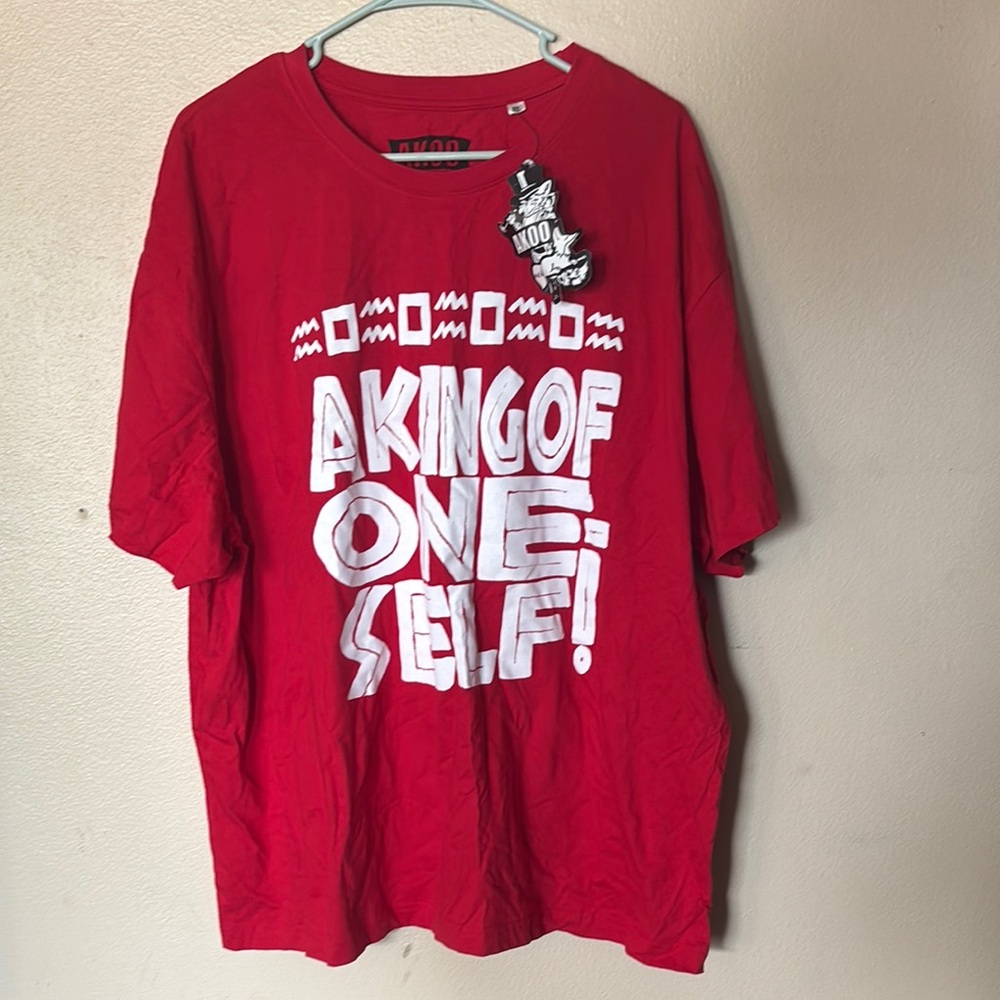 NWT AKOO Men's T-Shirt | A KING OF ONESELF! | Red Size 4XL